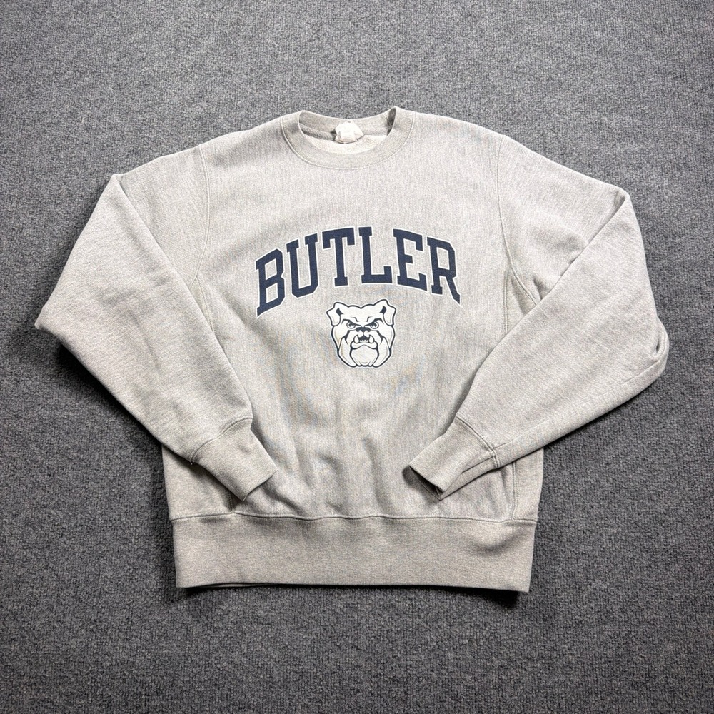 Butler University Bulldog Champion Reverse Weave Sweatshirt Men Small Grey VTG